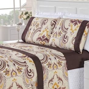 Jogo De Cama Estampado Micropercal 200 Fios Naturale Casal 04 Peças - Dhalia