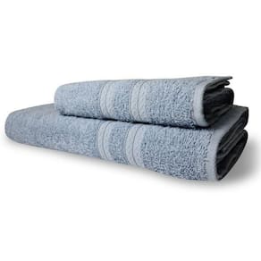 Jogo 2 Toalhas Itália Soft 1 Banho 1 Rosto Grossa 100% Algodão 430g/m² Azul