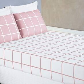 Jogo De Cama Lençol 200 Fios Austin King 03 Peças - Rosa