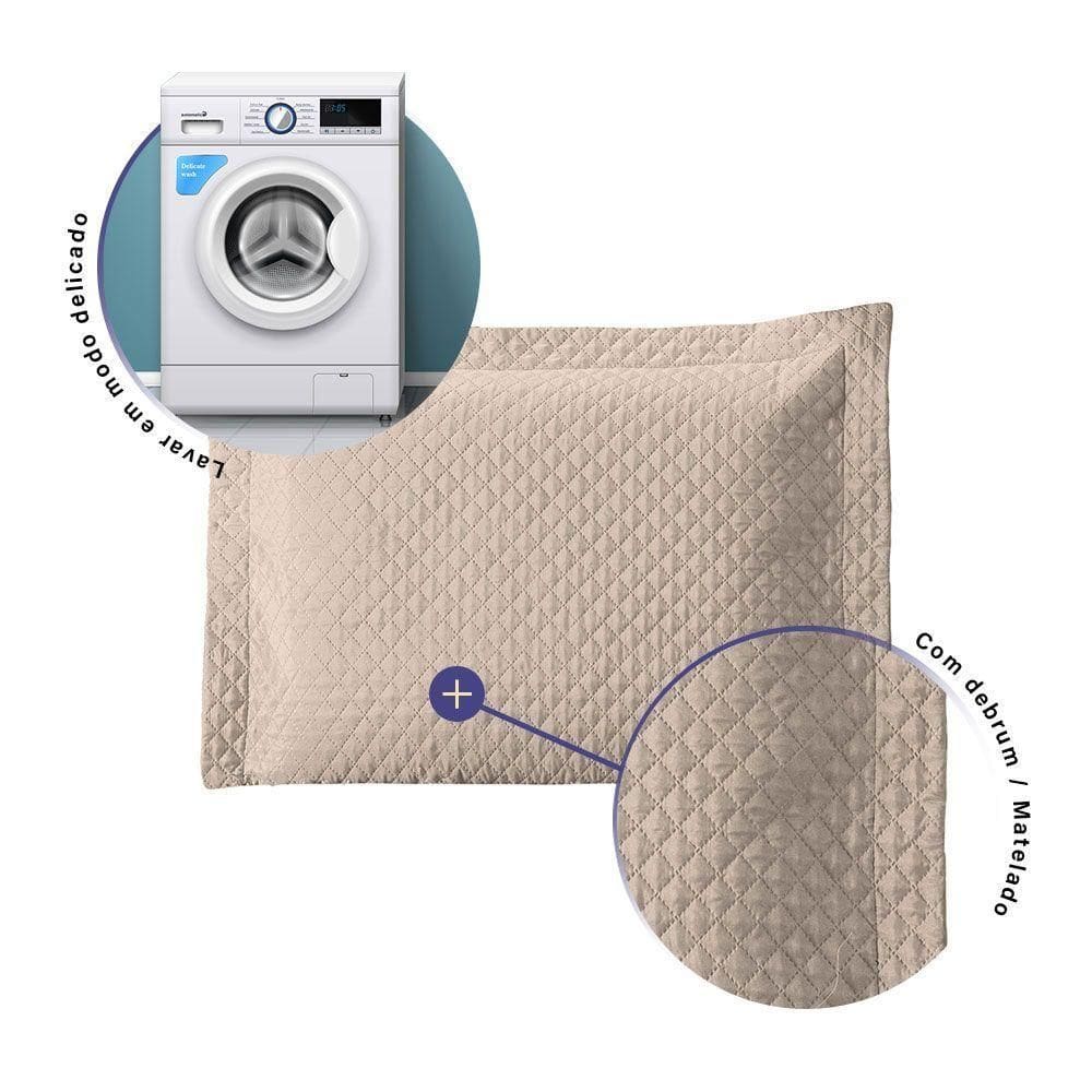 Porta Travesseiro Avulso 70cm X 50cm 1 Peça Prime Ultrassônico 100% Poliéster Cor:cáqui