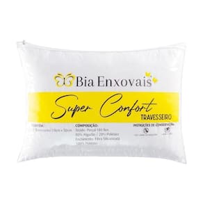 Travesseiro 50x70cm Antialérgico Lavável Fibra Siliconada Macio Confort - Branco