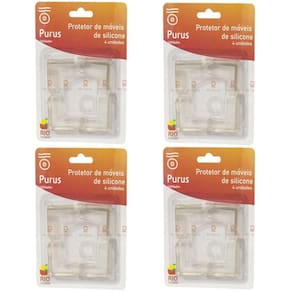 Protetor De Silicone Quina Canto Mesa Bebê Criança 16 Unid