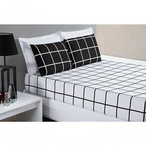 Jogo De Cama Lençol 200 Fios Austin King 03 Peças - Preto