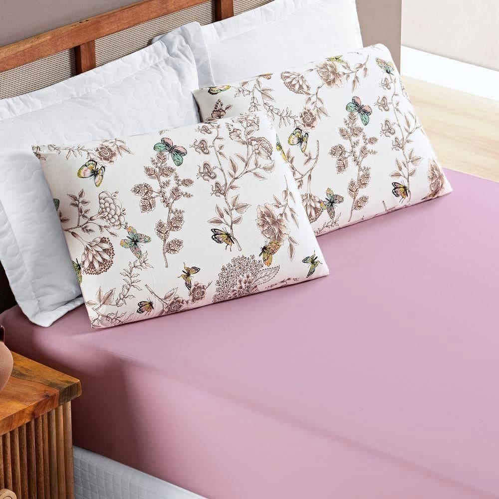 Jogo De Cama Malha Queen Quality 03 Peças Butterfly