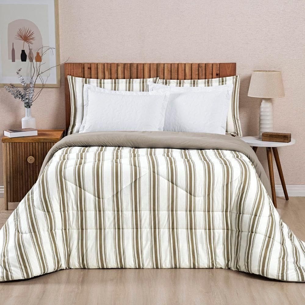 Edredom 100% Algodão Marin King 01 Peça - Caqui