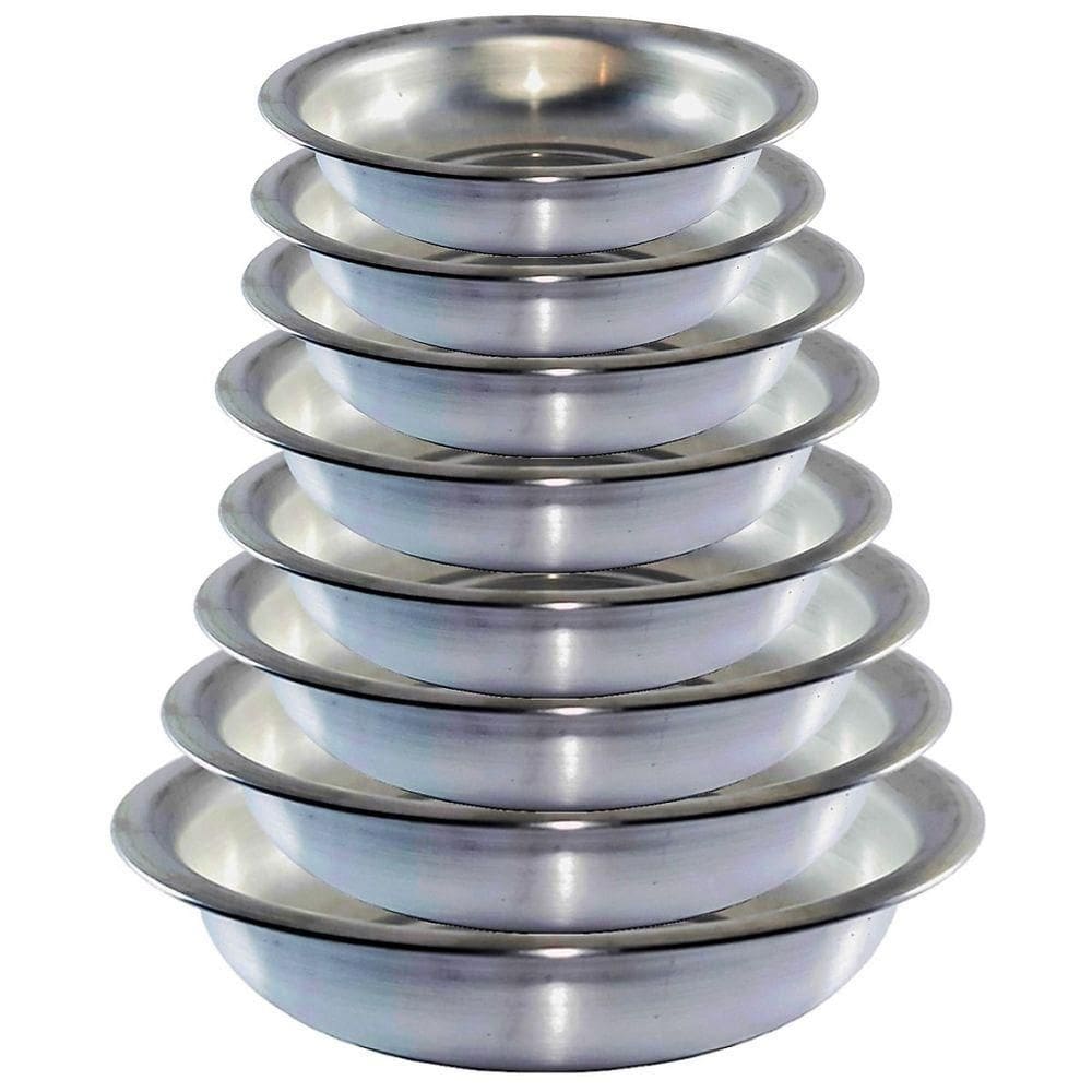 Conjunto Kit Bacia Alumínio Redonda Banho Assento 8 Peças