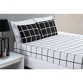 Jogo De Cama Lençol 200 Fios Austin Casal Padrão 03 Peças Preto