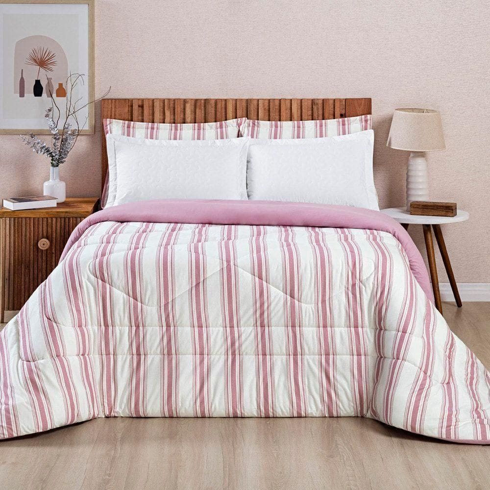 Edredom 100% Algodão Marin Super King 01 Peça Rosê