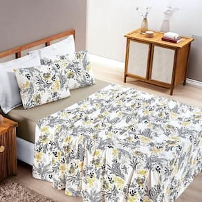 Jogo De Cama Malha Casal Quality 04 Peças - Blossom
