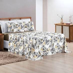 Jogo De Cama Malha Queen Quality 04 Peças - Blossom