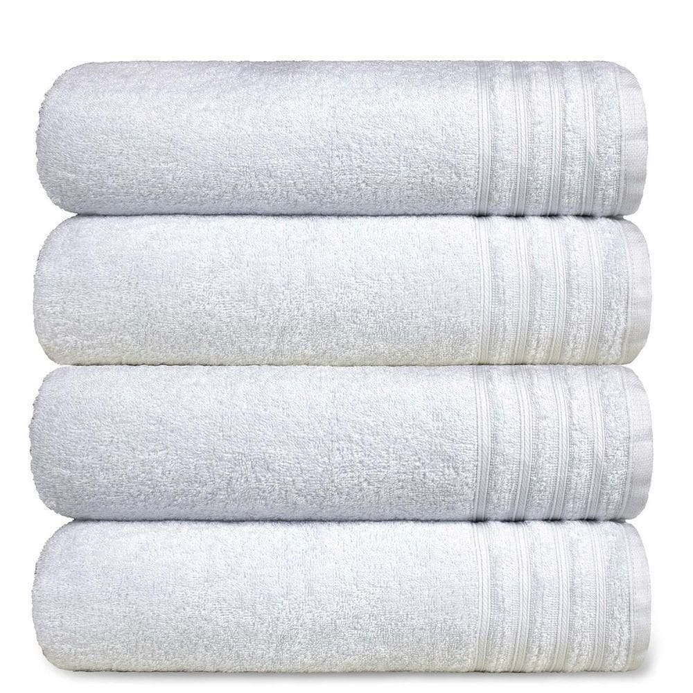 Kit 4 Toalha Gigante Banhão Fio Penteado 100% Algodão Twist - Branco