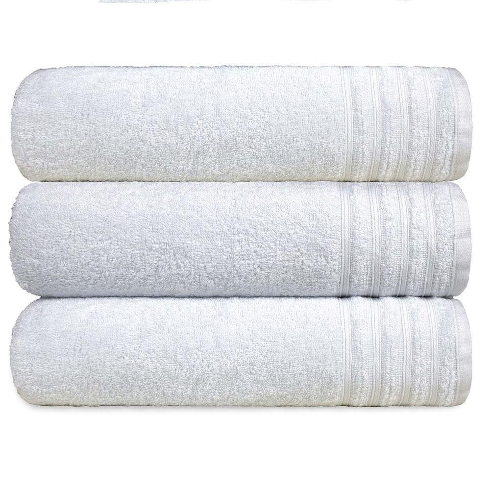 Kit 3 Toalha Gigante Banhão Fio Penteado 100% Algodão Twist - Branco