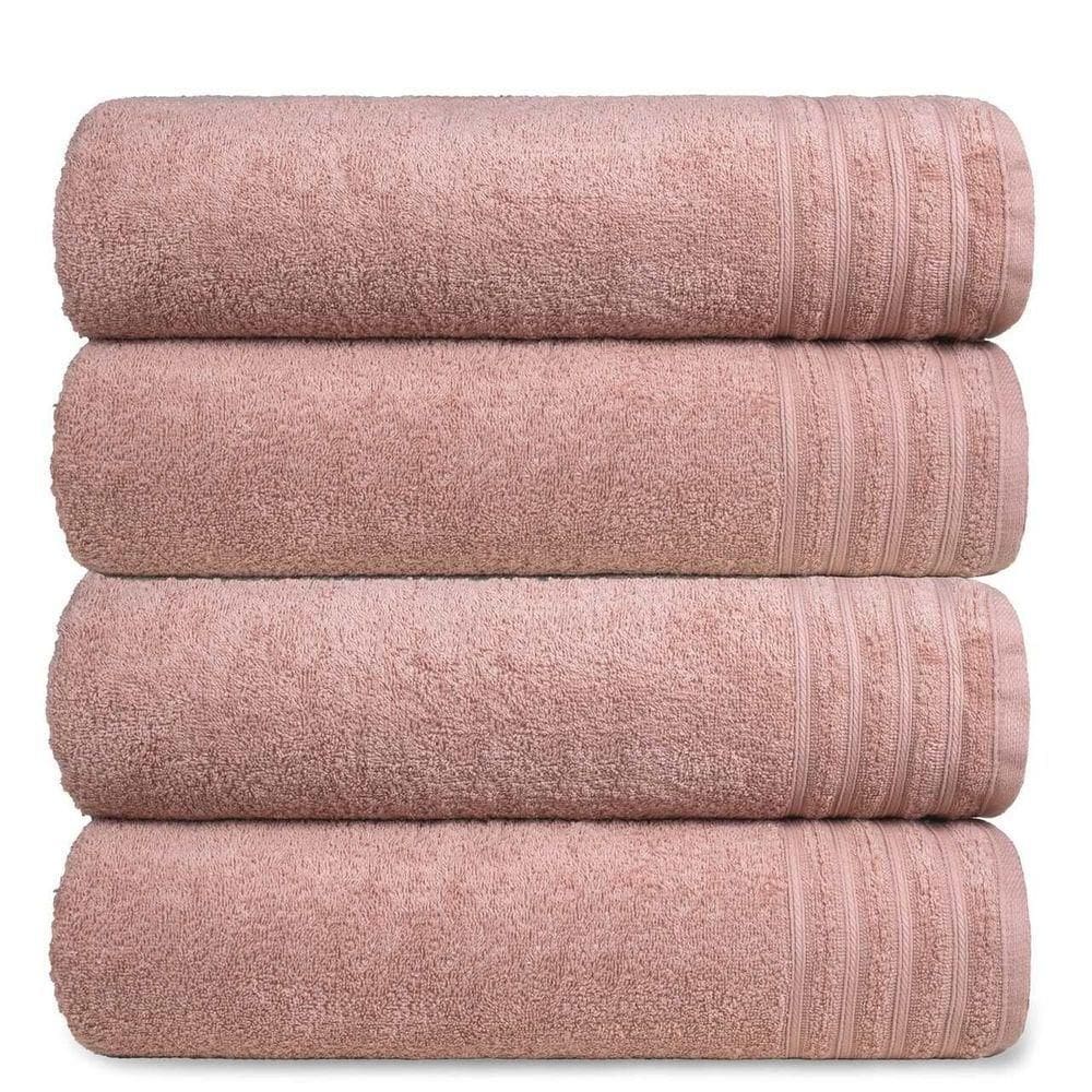 Kit 4 Toalha De Rosto Grande Fio Penteado 100% Algodão - Twist - Rosa