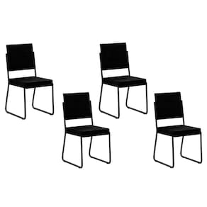 Cadeira Sala de Jantar 1736 Kit 4 Uni Preto/ Courano Preto - Carraro