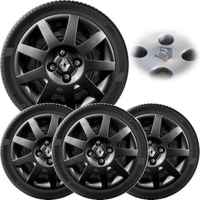 4X Calota Clio Logan Sandero 2009 A 2013 Aro 14 Black Piano