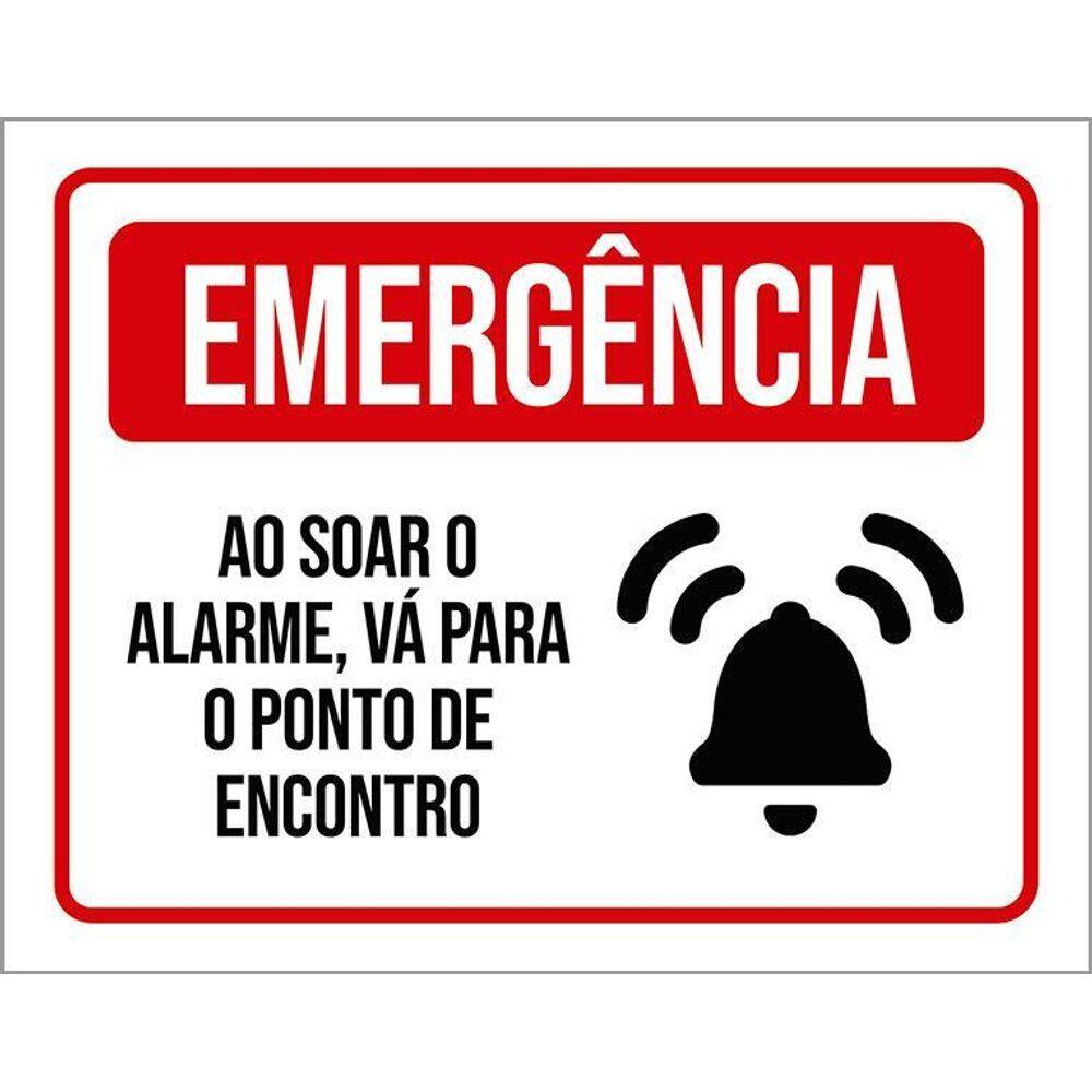 Placa Sinalização - Emergência Alarme Ponto Encontro 36X46