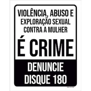 Placa Violência Abuso Exploração Sexual Denuncie 36X46