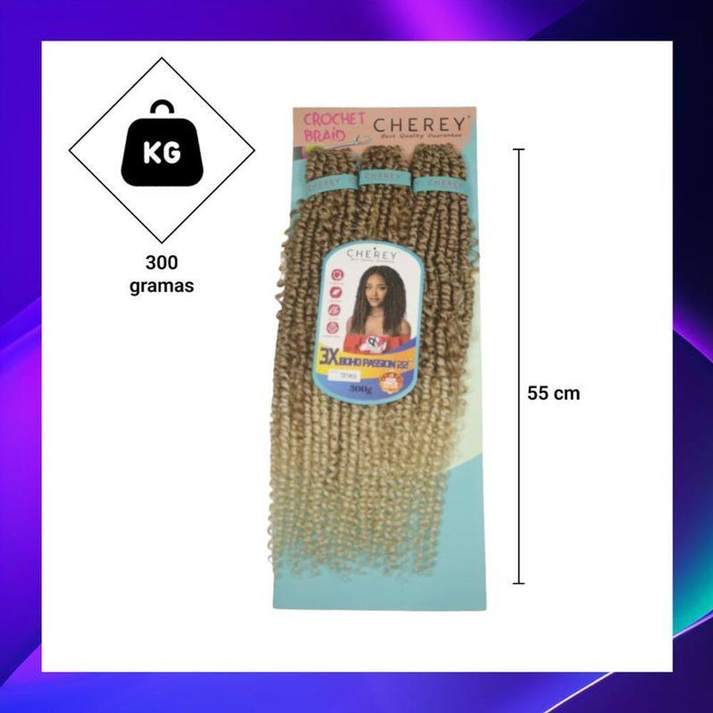 Aplique Cabelo 3X Boho Passion 55Cm 300G Crochet Braid
