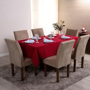 Toalha De Mesa Basic 3,00M 10 Lugares Oxford Natal Vermelho