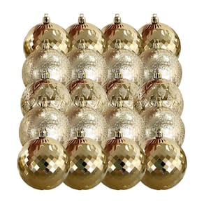 Kit Bolas De Natal 8Cm Ouro 3 Modelos Com 20Und Cromus