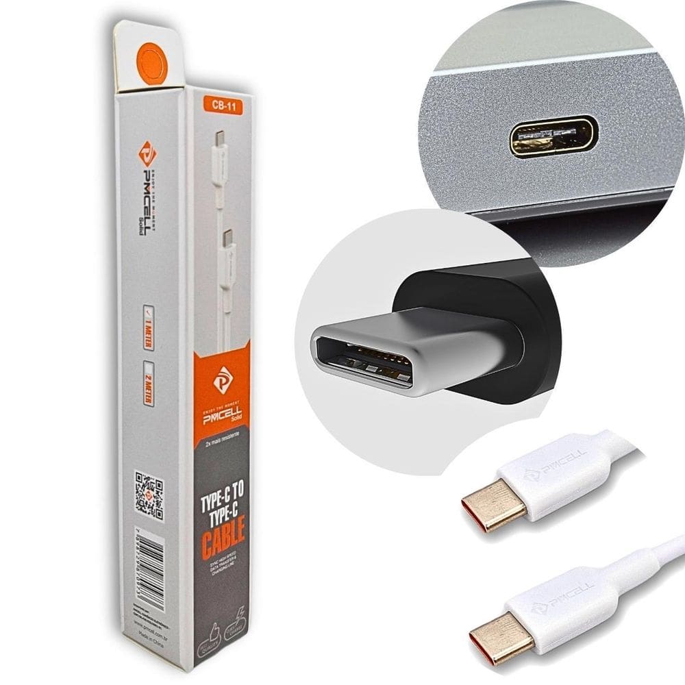 Cabo Usb Tipo C Duplo Type C Turbo Super Rápido 60W 1 Metro