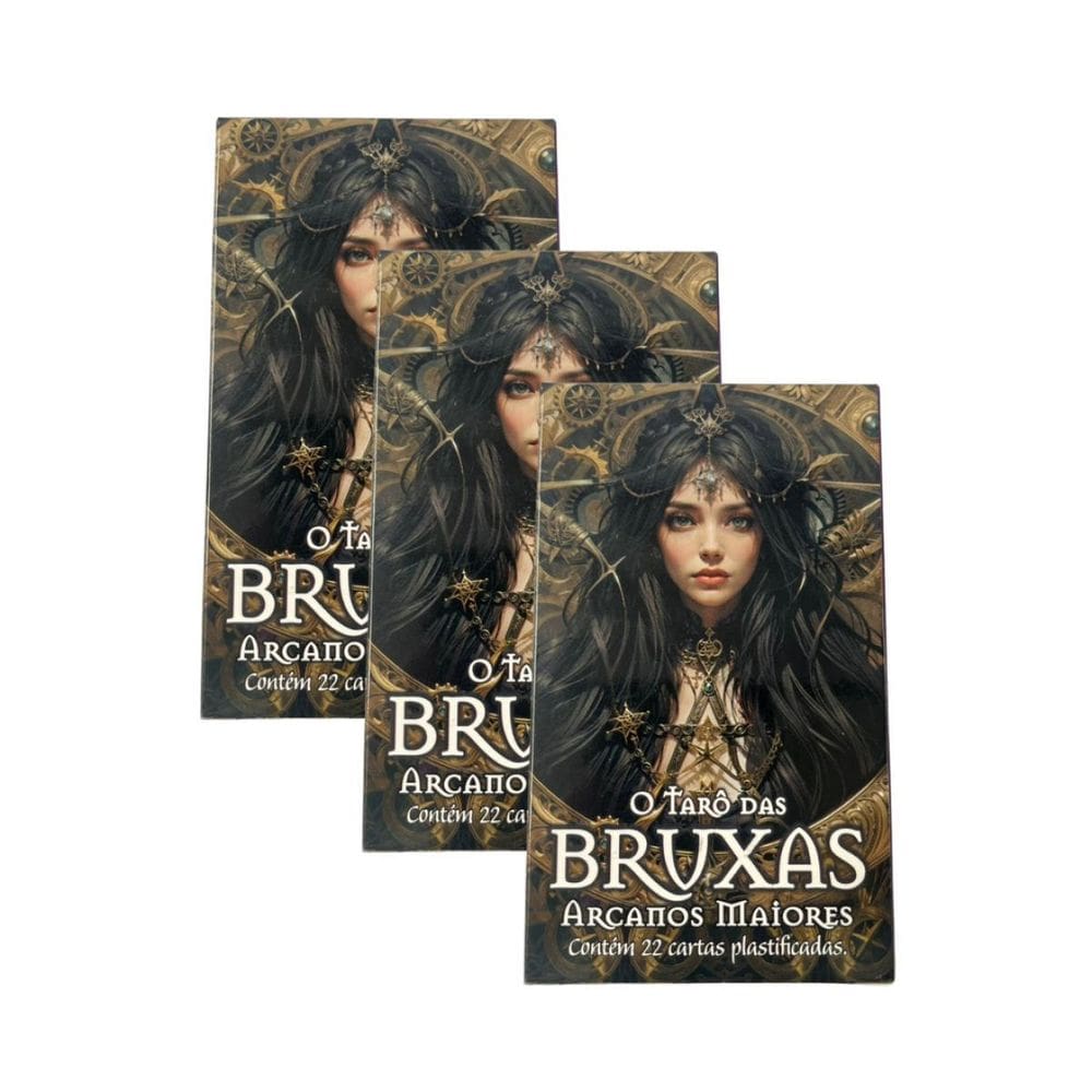 Kit Com 3 O Tarô Das Bruxas 22 Cartas Plastificado E Manual