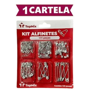 Alfinete De Segurança 135 Peças 6 Tamanhos