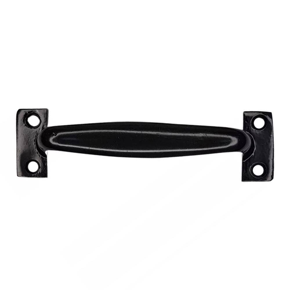 Puxador Tipo Alça De Aço Porta Armário Gaveta 130Mm Preto