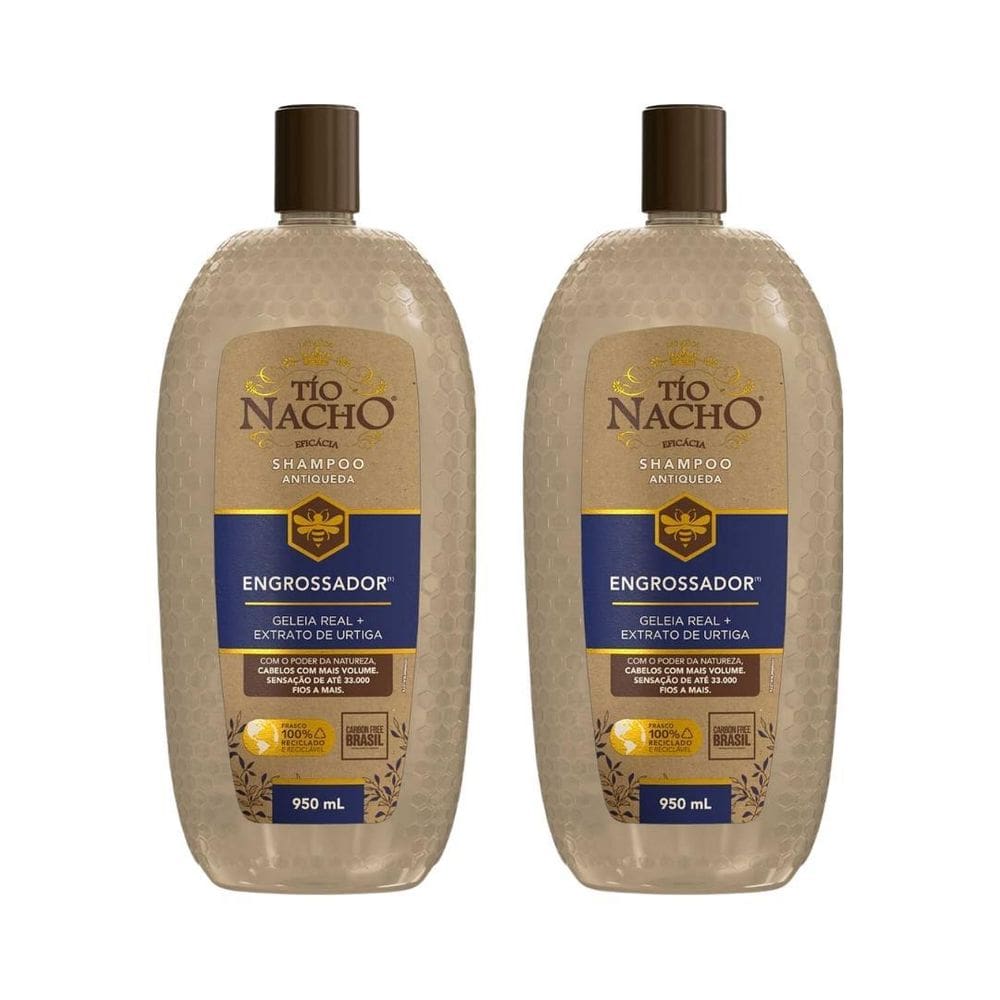 Shampoo Tio Nacho 950Ml Antiqueda Engrossador - Kit C/2Un