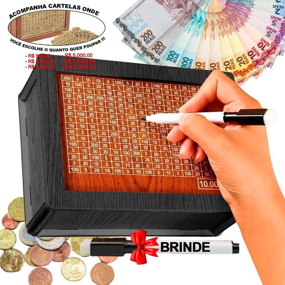 Cofrinho Cofre Guardar Dinheiro Woodbox Japones Poupança Pre