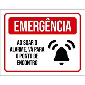 Placa Sinalização - Emergência Alarme Ponto Encontro 36X46