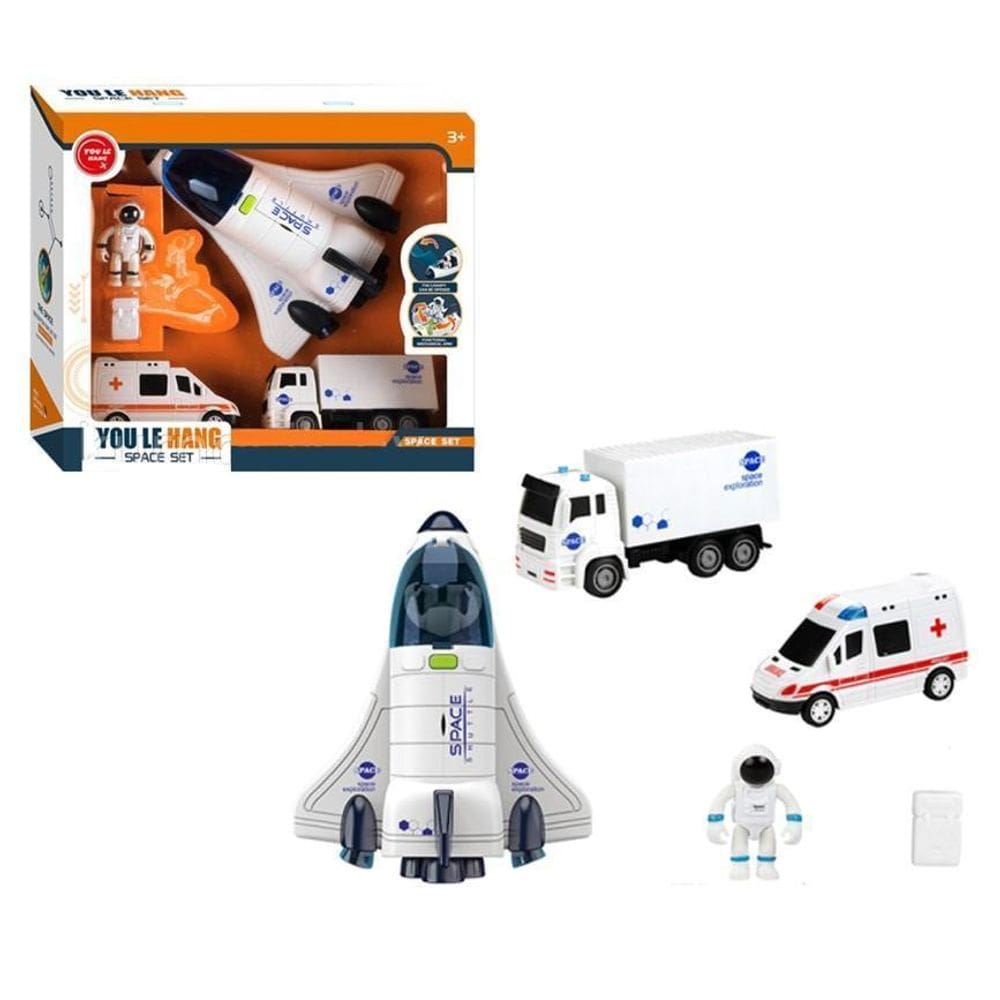 Playset Ônibus Espacial Com Astronauta E Veículos Space Set