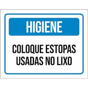 Kit 3 Placas Higiene Coloque Estopas Usadas No Lixo