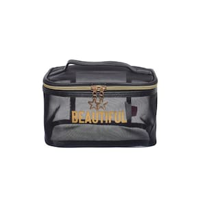 Necessaire Qualis Transparente Grande Ns2310 - Preto