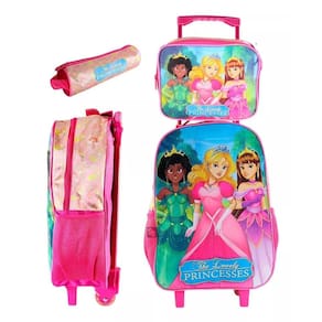 Kit Mochila Infantil Escolar Com 3 Peças Princesas Diversão
