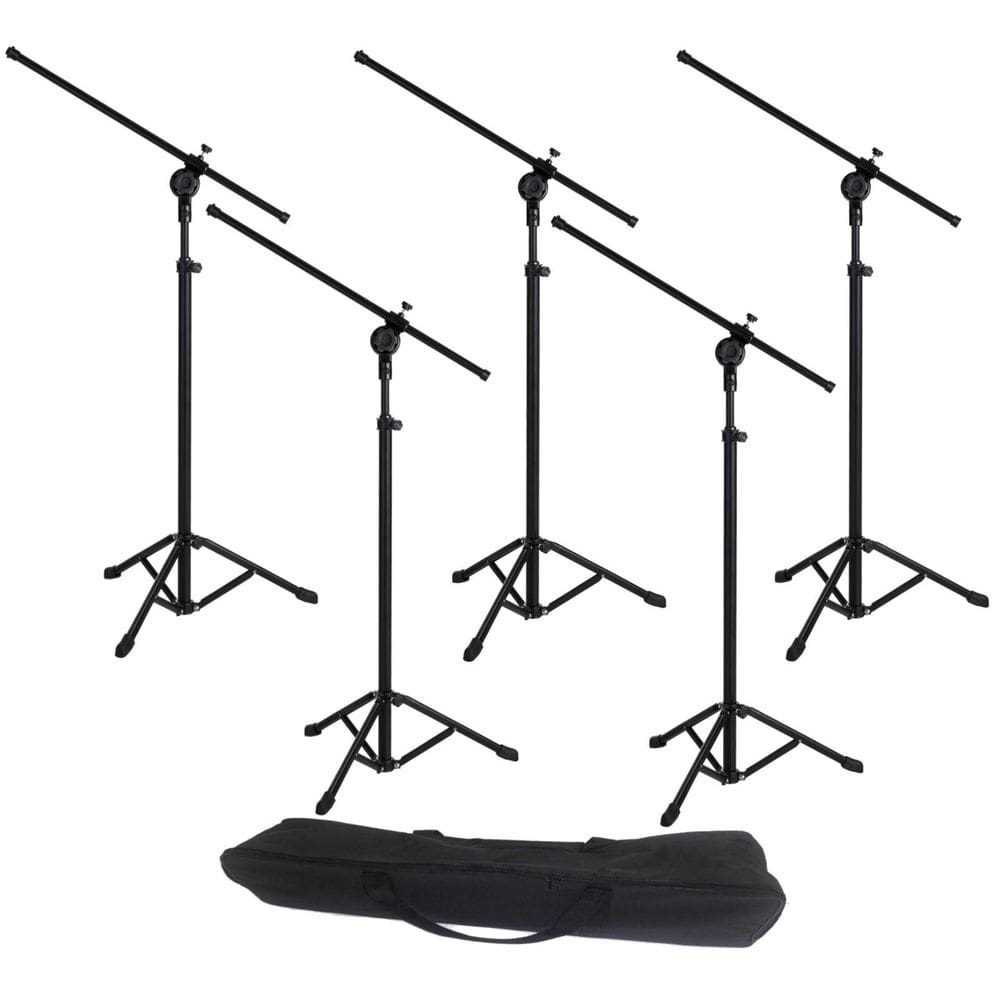 5 Pedestal Suporte Tripé Girafa Microfone Reforçado Alumínio