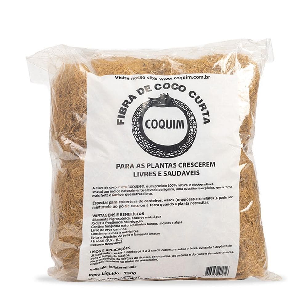 Fibra De Coco Natural 250G Para Orquídeas Plantas Jardim