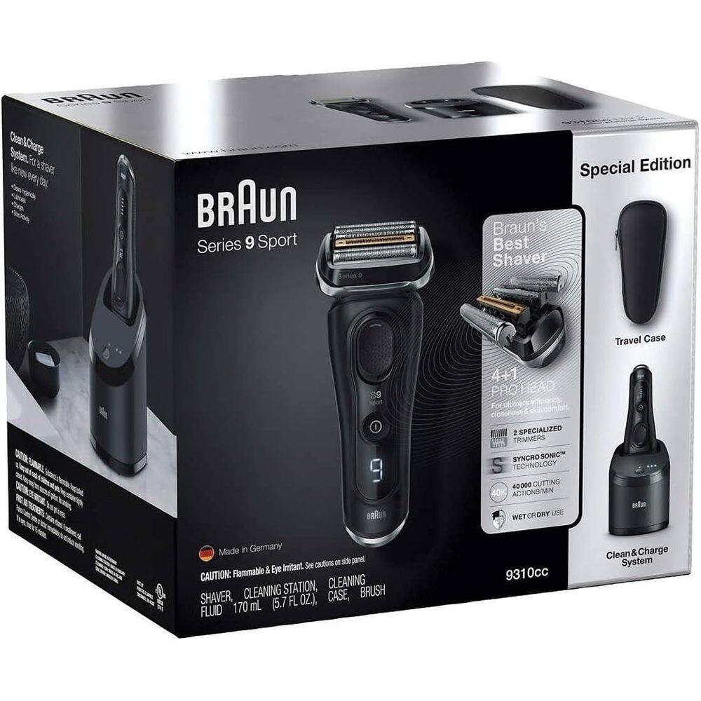 Braun S9 Sport Barbeador Com Cartucho Limpeza E Estojo