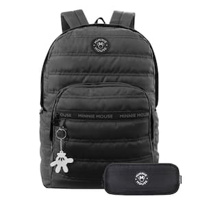 Kit Mochila Costas Minnie Mouse Escolar Estojo Duplo Juvenil
