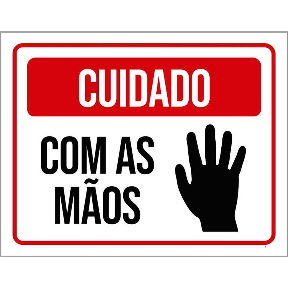 Placa Cuidado Com As Mãos 36X46