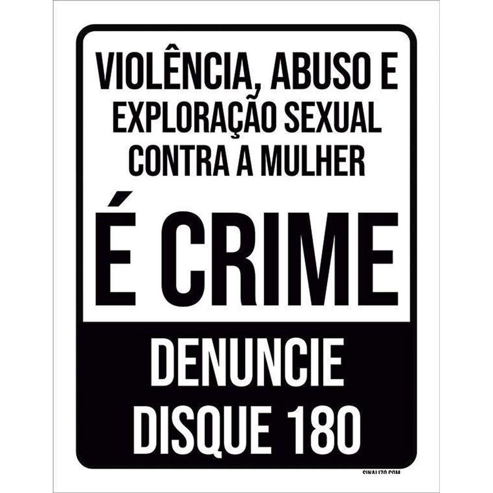 Placa Violência Abuso Exploração Sexual Denuncie 36X46