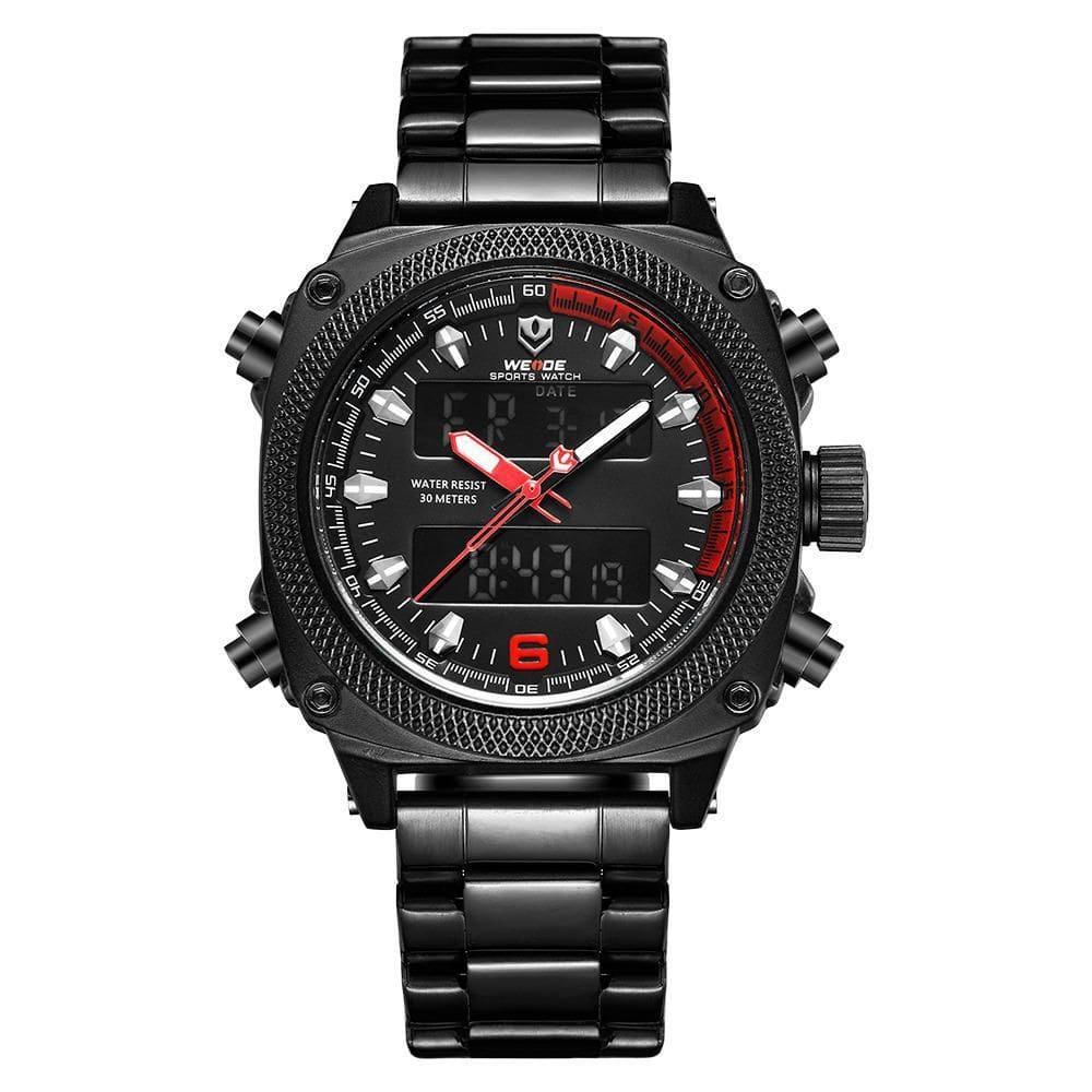 Relógio Masculino Weide Anadigi Wh7302B - Preto E Vermelho