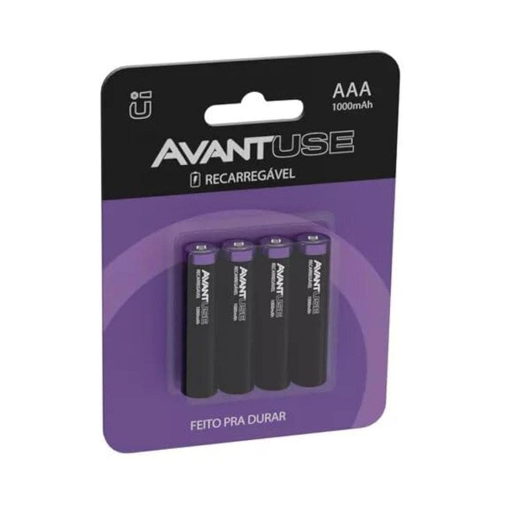 04 Pilhas Recarregáveis Reccaregável Palito Aaa 1000Mah
