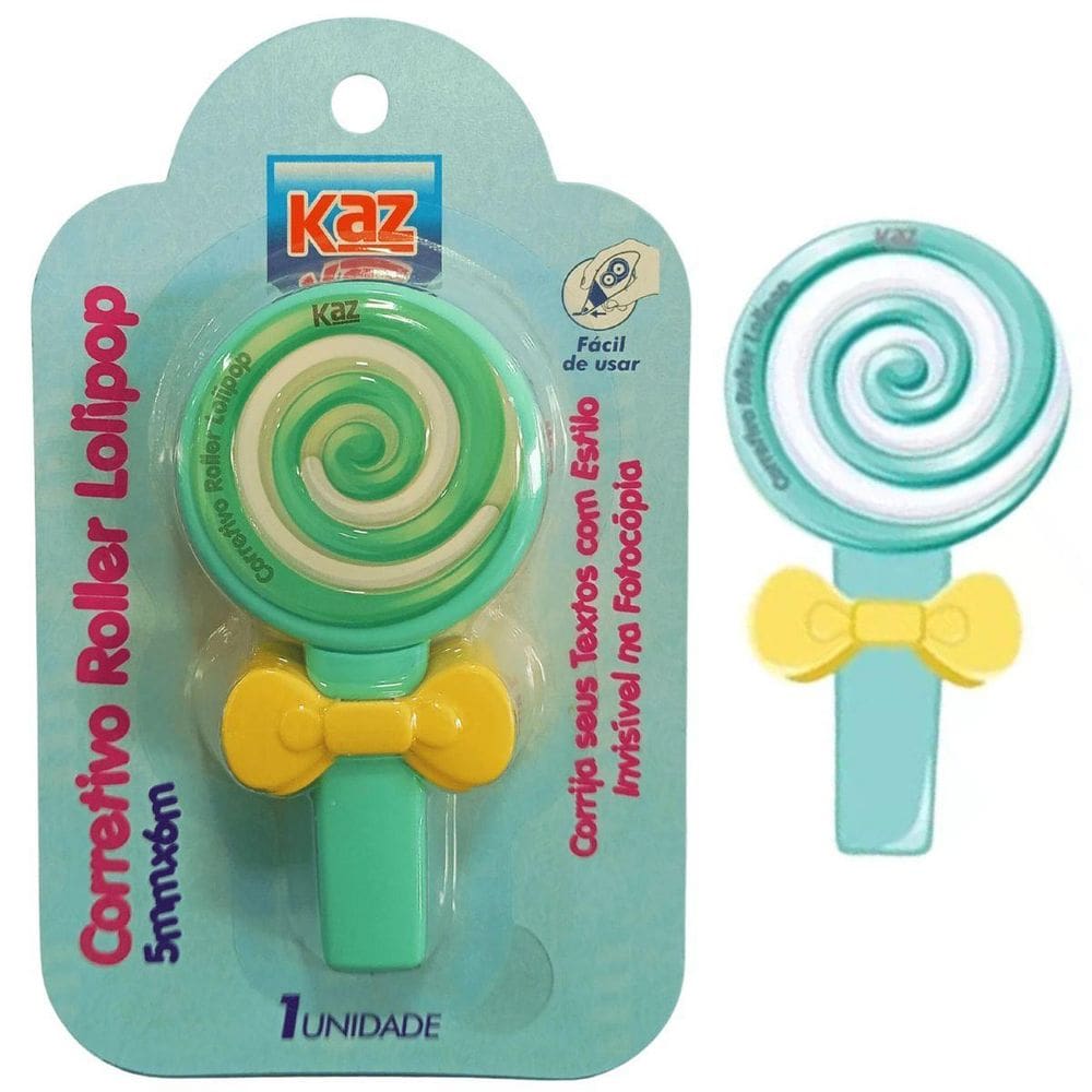 Corretivo Roller Lolipop - 5Mmx6M Verde - Kz827Rs - Kaz