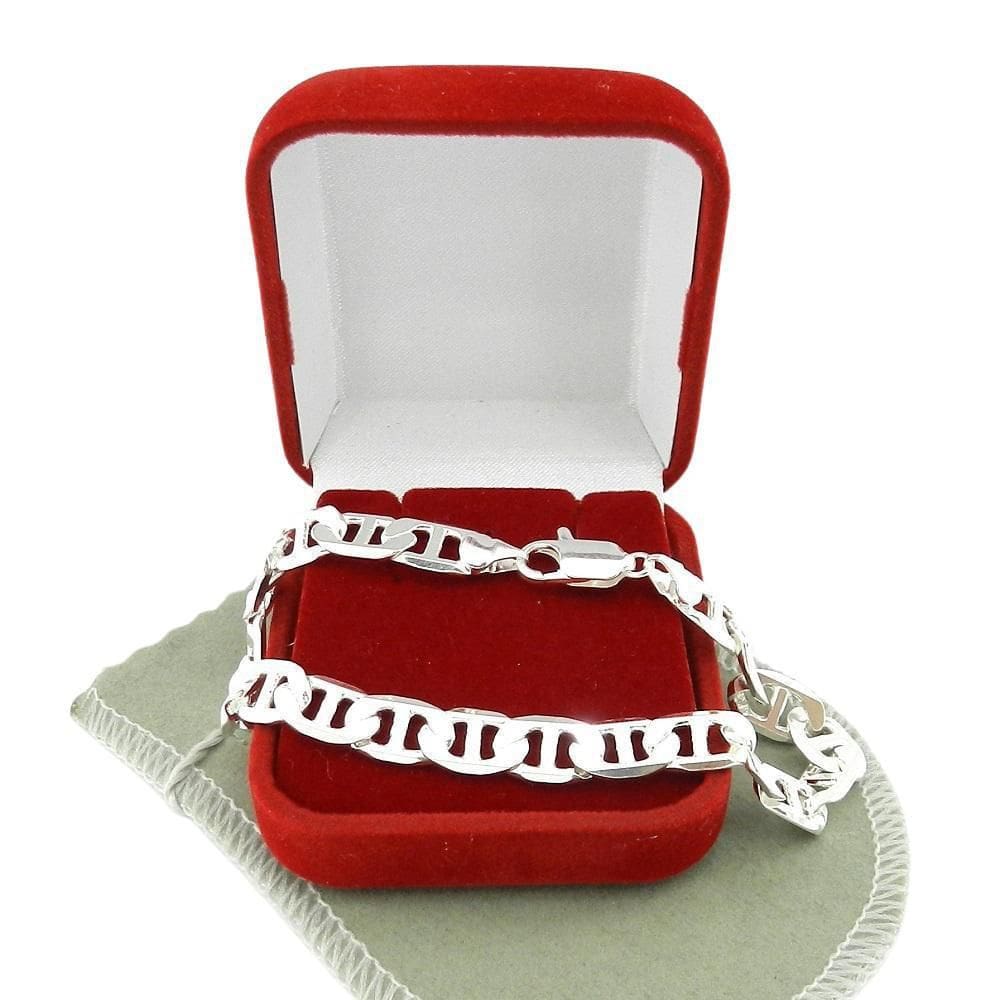 Pulseira Masculina 18Cm 8Mm Largura Folheada Prata Pl205