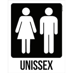 Placa Banheiro Unissex Masculino E Feminino 36X46