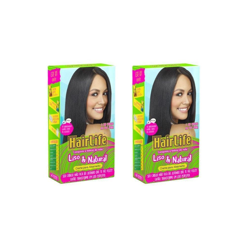 Creme Alisante Hairlife Liso 180G - Kit Com 2Un