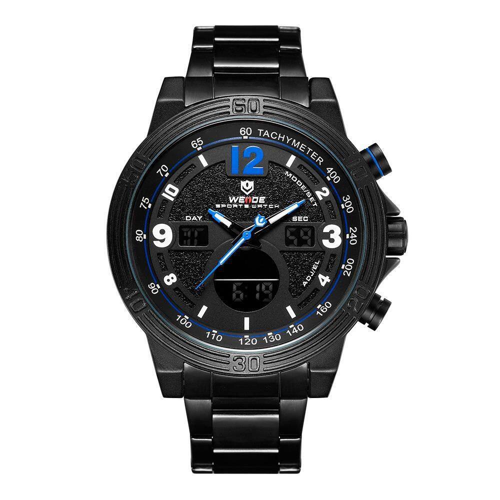 Relógio Masculino Weide Anadigi Wh6908B - Preto E Azul