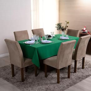Toalha De Mesa Basic 2,00M 6 Lugares Oxford Natal Verde