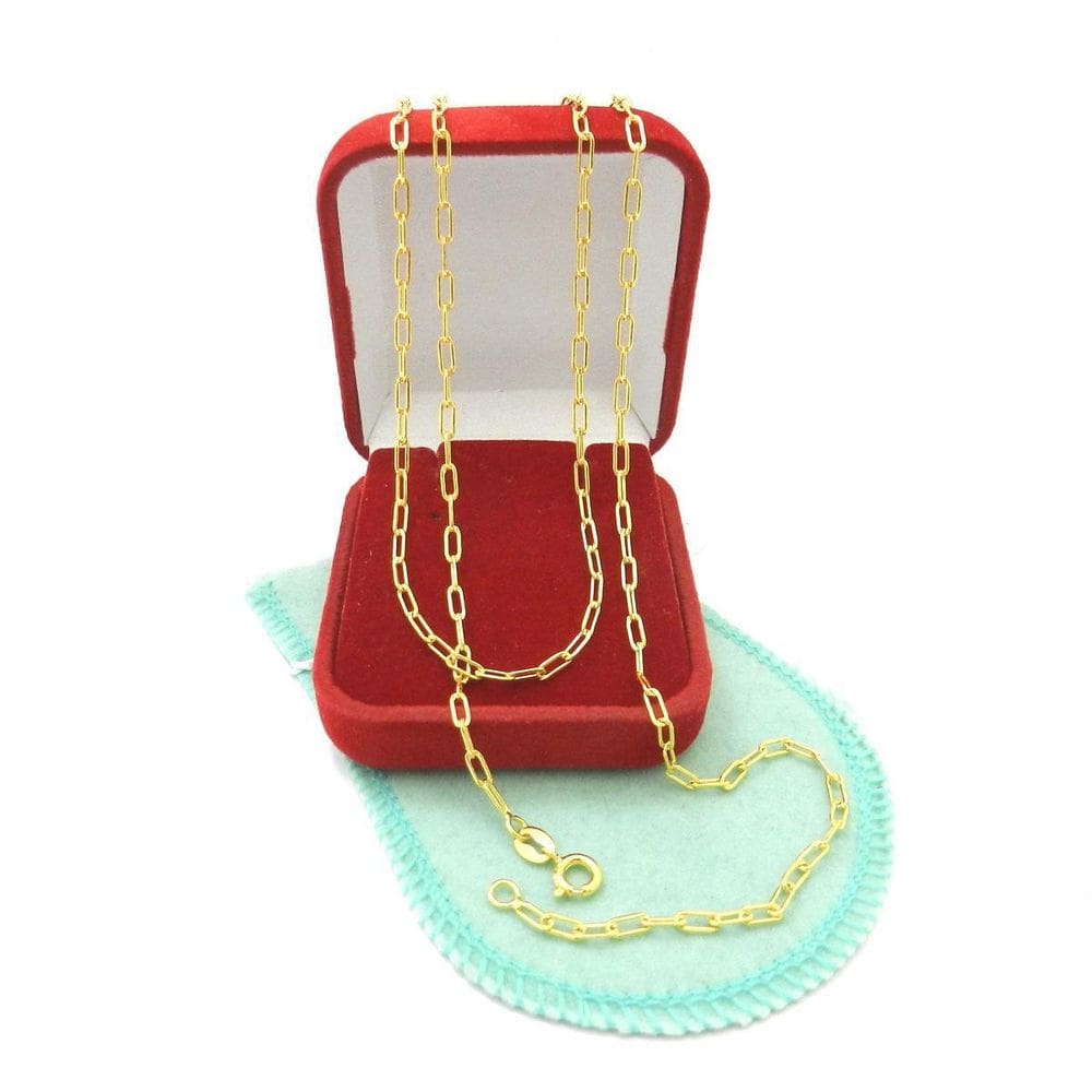 Corrente Masculina 60Cm 2Mm Largura Folheado Ouro Cr548